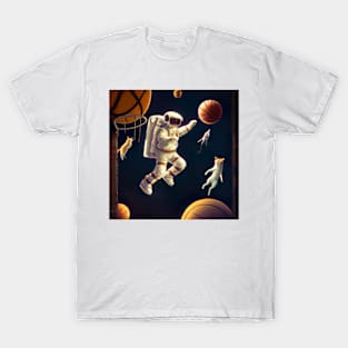 Astronaut, Cats, Basketball, Space T-Shirt